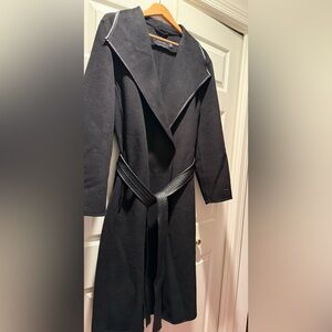 Tahiti wrap coat with faux leather trim and belt size 2xl
